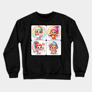 Quad Baby Troll Donut Crewneck Sweatshirt